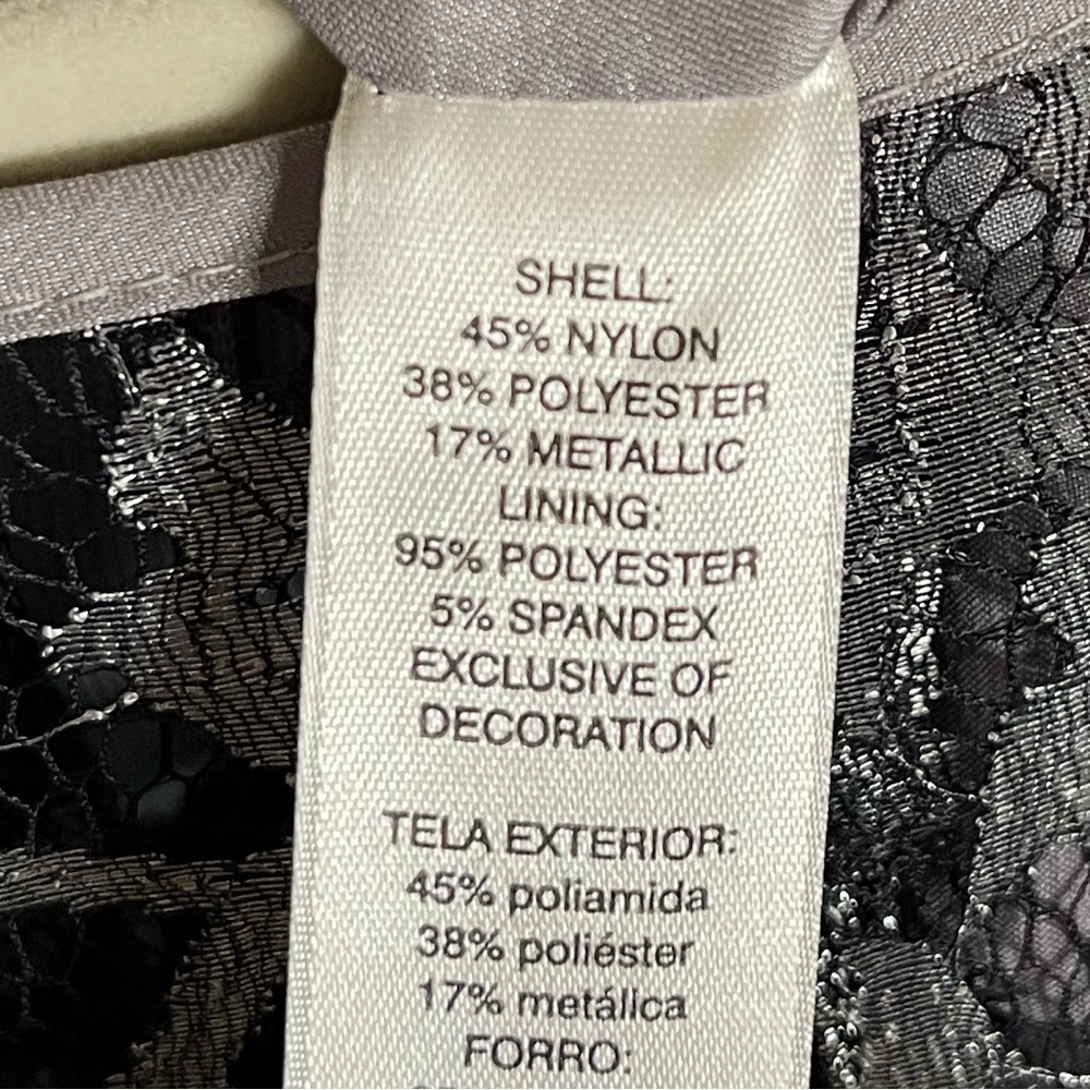NWT! WHBM Silver Lace Bell Sleeve Shift Dress - Picture 13 of 13
